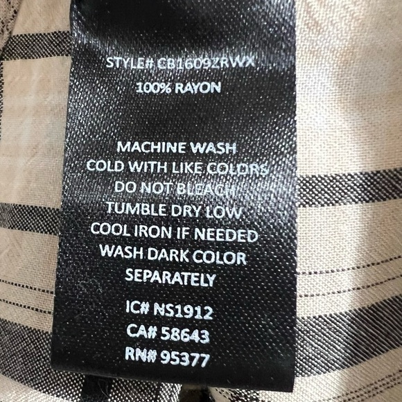 SANCTUARY BOYFRIEND Black, White & Tan Button Down Shirt, Size X-Small -#270 - Picture 11 of 11